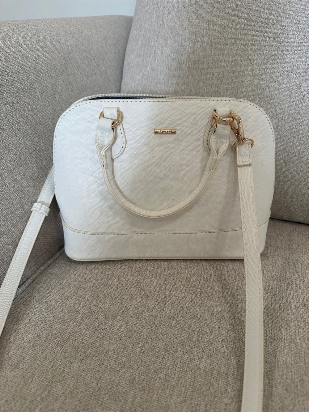 White Dome Satchel Crossbody Bag